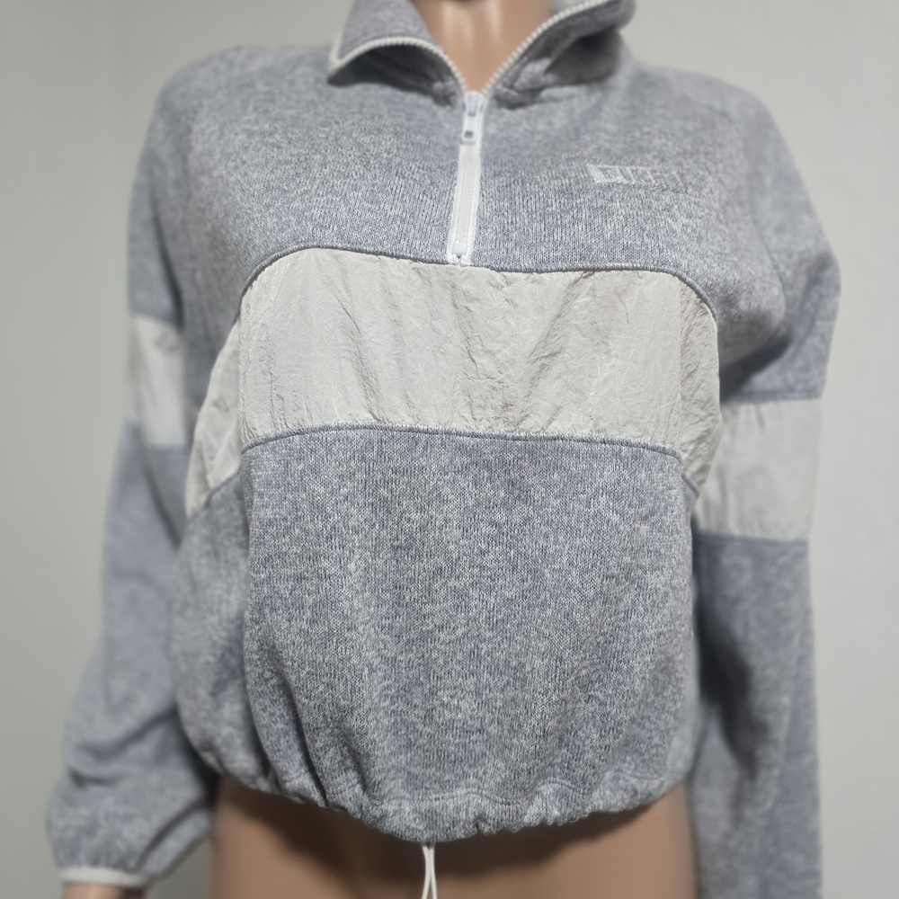PINK Victoria's Secret Gray and White Sweatshirt